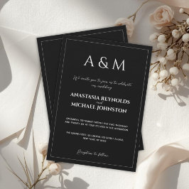 Convite Casamento minimalista moderno em preto e branco