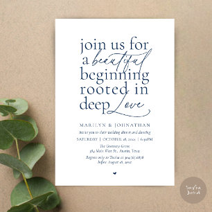 Convite Casamento Minimalista Moderno Jantar de Amor Linda