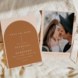 Convite Casamento Minimalista Moderno Laranja Queimado