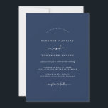 Convite Casamento Minimalista Moderno marinho Azul<br><div class="desc">Mais Bonito Convites de Casamento na Loja Little Bayleigh!</div>