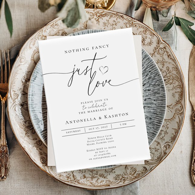 Convite Casamento minimalista moderno Nada sofisticado, ap (Criador carregado)