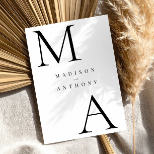 Convite Casamento Minimalista Moderno Negro e Branco