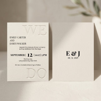 Convite Casamento Minimalista Moderno "NÓS CASAMOS" Relevo