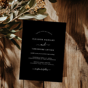Convite Casamento Minimalista Moderno Preto