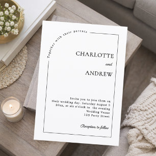 Convite Casamento minimalista moderno preto e branco