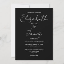 Casamento Minimalista Moderno Preto e Branco com R