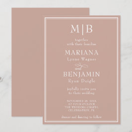 Convite Casamento Minimalista Moderno Rosa