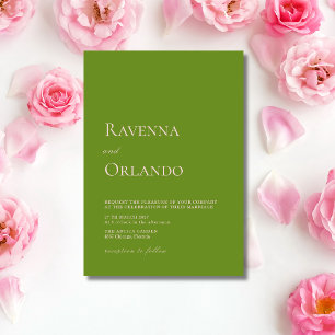 Convite Casamento Minimalista Moderno Rosa Bege e Verde Ol