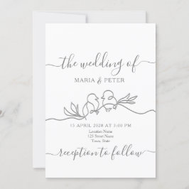 Convite Casamento Minimalista Moderno Simples