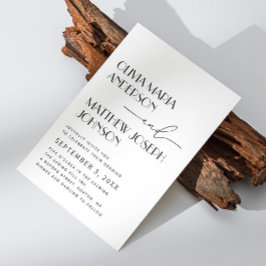 Convite Casamento Minimalista Moderno | Tipografia Elegant