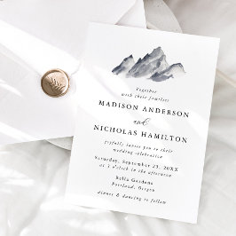 Convite Casamento Minimalista na Montanha Cinza