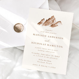 Convite Casamento Minimalista na Montanha Marrom