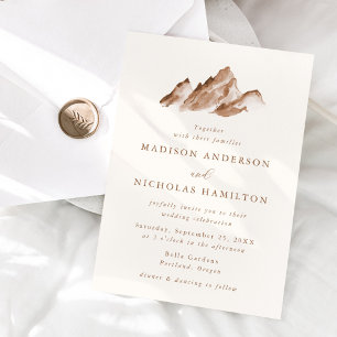 Convite Casamento Minimalista na Montanha Marrom