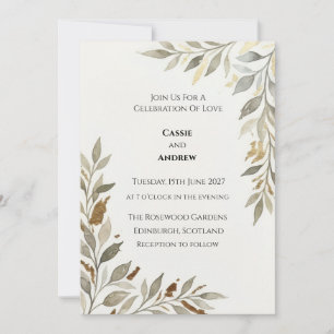 Convite Casamento Minimalista Olive Branch