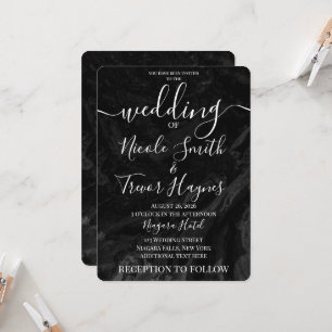 Convite Casamento Minimalista Personalizado com Mármore Pr