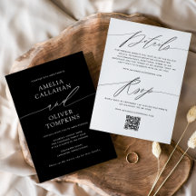 Casamento Minimalista Preto de Dois Lados