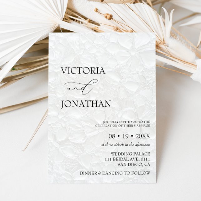 Convite Casamento Minimalista Preto e Branco  (Criador carregado)