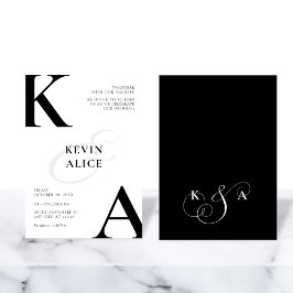 Convite Casamento minimalista preto e branco