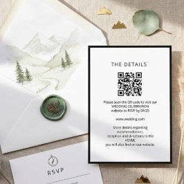 Convite Casamento minimalista preto e branco com código QR