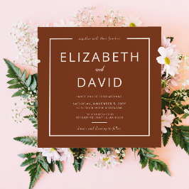 Convite Casamento Minimalista Rustic Warm Terracotta