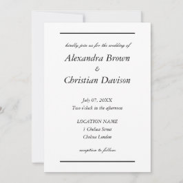 Convite Casamento Minimalista Simples