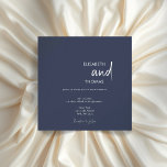 Convite Casamento minimalista simples e marinho azul<br><div class="desc">Simples design azul minimalista e marinho moderno.</div>