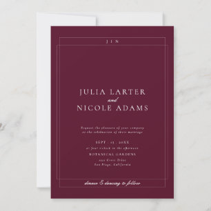 Convite Casamento Minimalista Simples Marrom Marfim Clássi