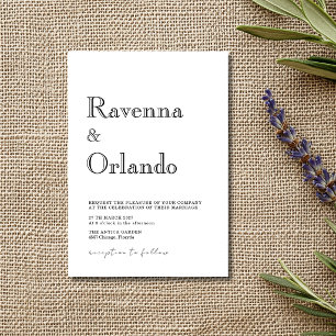 Convite Casamento Minimalista Simples Moderno Preto