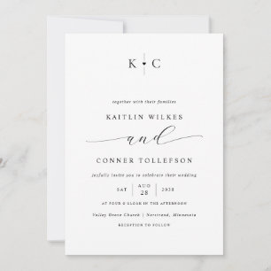 Convite Casamento Minimalista Simples Romântico Preto e Br
