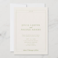 Casamento Minimalista Simples Verde Marfim Clássic