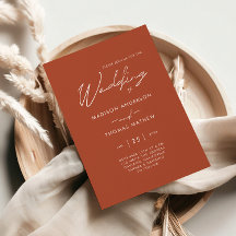 Casamento Minimalista Terracota Tipografia Moderna