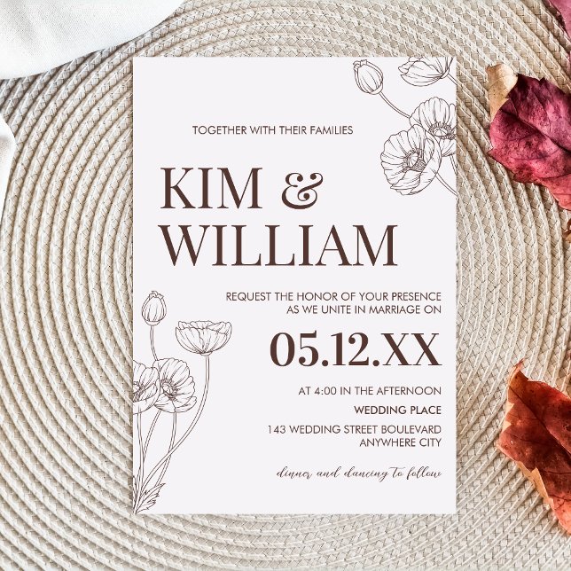 Convite Casamento Minimalista Terracotta Boho (Minimalist Boho Terracotta Wedding Invitation)