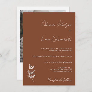 Convite Casamento Minimalista Terracotta Fern Bohemian