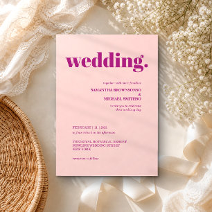Convite Casamento Minimalista Tom Terra Rosa Roxo Moderno