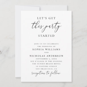 Convite Casamento Minimalista Vamos Começar Esta Festa