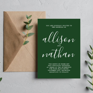 Convite Casamento Minimalista Verdadeiro 1 Evergreen