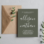 Convite Casamento Minimalista Verdadeiro da Camo Green<br><div class="desc">Este simples e maravilhoso convite de casamento é perfeito para o minimalista de todos nós! Por favor,  entre em contato comigo se você quiser ajuda para personalizar a parte de texto deste convite para casamento.</div>