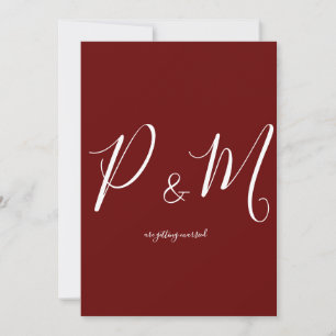 Convite Casamento Minimalista Vermelho e Branco