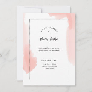 Convite Casamento Minimalista Vermelho Elegante