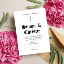 Casamento Minimalista Vintage Retro Preto e Branco