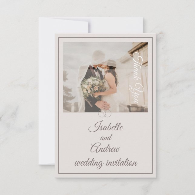 Convite Casamento Mínimo Clássico Moderno Elegante (Frente)