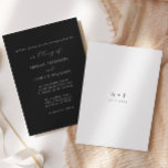Convite Casamento Mínimo Clássico Preto e Branco<br><div class="desc">Negrito. Elegante. Eterno. Este Convite de Casamento Minimalista Clássico Negro e Branco é a escolha perfeita para casais que apreciam designs limpos com uma sofisticada borda. Apresentando um fundo preto elegante, texto branco nítido e tipografia elegante, este convite exude um refinamento moderno, mantendo o foco nos detalhes que mais importam.Projetado...</div>