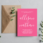 Convite Casamento Mínimo Cor-de-Rosa Verdadeiro 1<br><div class="desc">Este simples e maravilhoso convite de casamento é perfeito para o minimalista de todos nós! Por favor,  entre em contato comigo se você quiser ajuda para personalizar a parte de texto deste convite para casamento.</div>