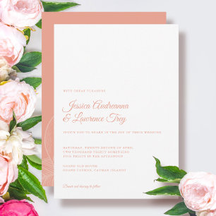Convite Casamento Mínimo da Flor de Peony Elegante