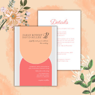 Convite Casamento Mínimo de Arch Peach Bold