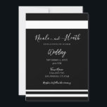 Convite Casamento Mínimo de Chic Preto e Branco<br><div class="desc">Personalize este convite elegante para qualquer evento.</div>