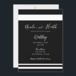 Convite Casamento Mínimo de Chic Preto e Branco<br><div class="desc">Personalize este convite elegante para qualquer evento.</div>