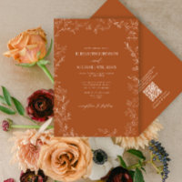 Casamento Mínimo de Folha Laranja Queimada Elegant