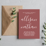 Convite Casamento Mínimo de Marsala com Simplicidade 1 Rea<br><div class="desc">Este simples e maravilhoso convite de casamento é perfeito para o minimalista de todos nós! Por favor,  entre em contato comigo se você quiser ajuda para personalizar a parte de texto deste convite para casamento.</div>