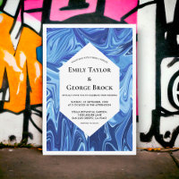 Casamento mínimo de pintura de óleo azul Abstrato 